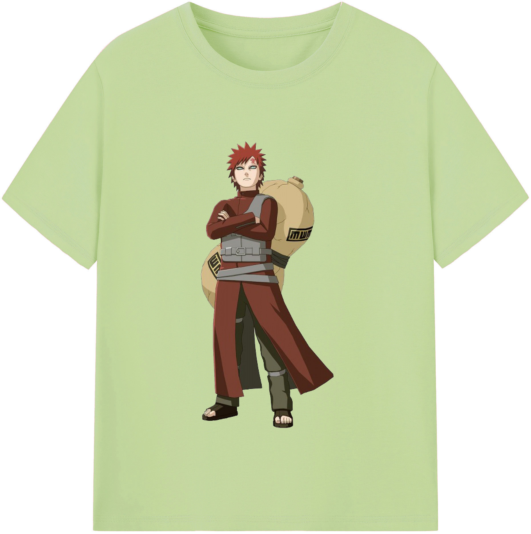 （画像用） NARUTO -ナルト- ガアラ Gaara 綿100％半袖Tシャツ（フロントプリント）